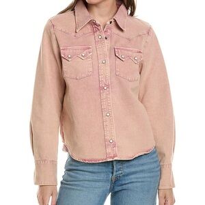 The GREAT women's The Howdy Top  Button Down Top In Sunfaded Blush Size 1